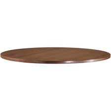 Lorell LLR 69990 Essentials Series Walnut Laminate Round Table - 142 T