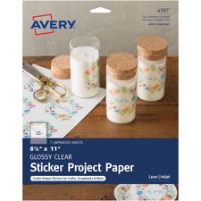 Avery AVE 04397 Averyreg; Inkjet Printable Adhesive Paper - Glossy, Cl