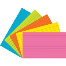 Pacon PAC 1726 Pacon Super Bright Assorted Index Cards - Front Ruling 