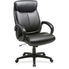 Lorell LLR 59497 Executive Chair - Black Seat - Black Back - High Back