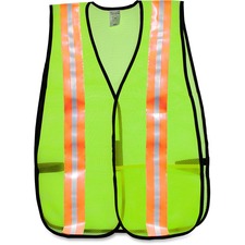 Mcr MCS 81008 Mesh General Purpose Safety Vest - Reflective Strip, Lig