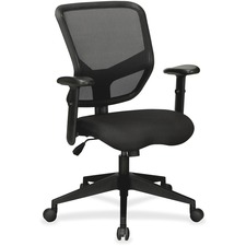 Lorell LLR 84565 Executive Mesh Mid-back Chair - Black Fabric Seat - B