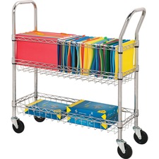 Lorell LLR 84857 Wire Mail Cart - 99.21 Lb Capacity - 4 Casters - 4 Ca