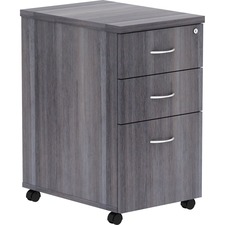 Lorell LLR 69560 Weathered Charcoal Laminate Desking Pedestal - 3-draw