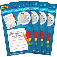 Reditag RTG 10246 Redi-tag Tabbed Divider Notes - 4 X 4 - Square - Rul