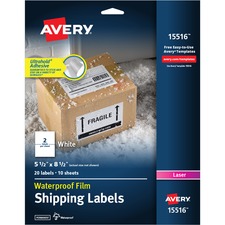 Avery AVE 15516 Averyreg; Waterproof Shipping Labels With Trueblock - 