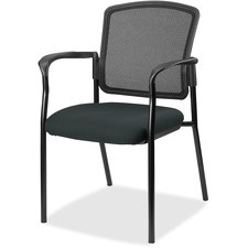 Lorell LLR 23100076 Guest Chair - Black Frame - Black - Vinyl - 1 Each