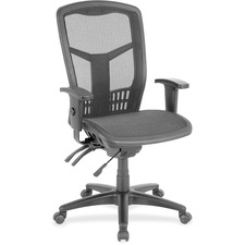 Lorell LLR 86905 Executive Mesh High-back Chair - Black Mesh Seat - Bl