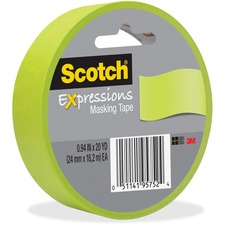 3m MMM 3437GRN Scotch Expressions Masking Tape - 20 Yd Length X 0.94 W