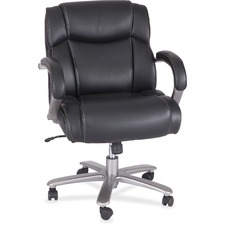 Safco SAF 3504BL Safco Big  Tall Leather Mid-back Task Chair - Black B