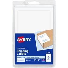 Avery AVE 05286 Averyreg; Trueblock Permanent Shipping Labels - 3 Heig