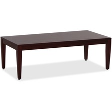 Lorell LLR 59544 Mahogany Finish Solid Wood Coffee Table - Rectangle T