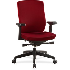 Lorell LLR 42181 Mid-back Chairs With Adjustable Arms - Red Fabric Sea