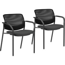 Lorell LLR 83112 Guest Chairs With Mesh Back - Tubular Steel Frame - M