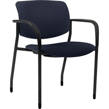 Lorell LLR 83114A204 Contemporary Stacking Chair - Dark Blue Foam, Cre