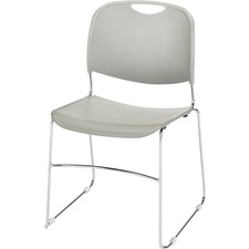 Lorell LLR 42940 Lumbar Support Stacking Chair - Gray Polymer Seat - G