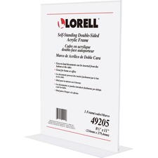 Lorell LLR 49205 Double-sided Acrylic Frame - 1 Each - 8.50 Holding Wi