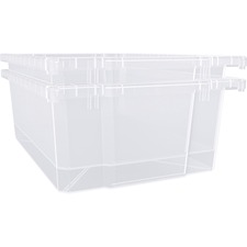 Lorell LLR 71108 6 Deep Storage Bin - 6 Depth - Plastic - Clear - Recy