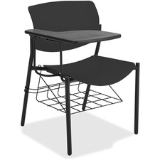 Lorell LLR 83118 Writing Tablet Student Chairs - Powder Coated, Black 