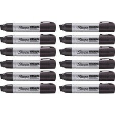 Newell SAN 44001BX Sharpie Magnum Black Permenant Markers - Chisel Mar