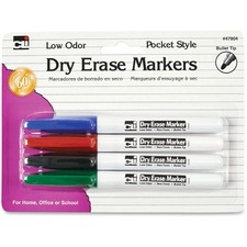 Charles LEO 47804 Cli Low Odor Dry Erase Markers - Fine Marker Point -