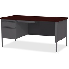 Lorell LLR 60919 Fortress Series Left-pedestal Desk - Rectangle Top - 