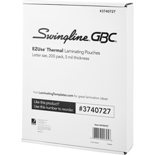 Gbc-commercial GBC 3740727 Gbc Ezuse Thermal Laminating Pouches - Shee