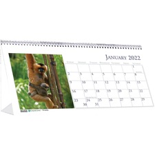 House HOD 3689 Wildlife Photo Desk Top Tent Calendars - Julian Dates -