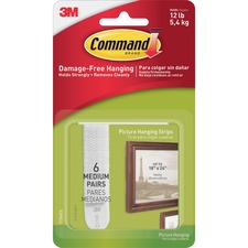 3m 17204ES Command Medium Picture Hanging Strips - 2.75 Length X 0.75 