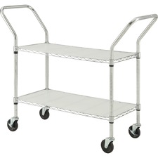 Lorell LLR 45656 Light Duty Mobile Cart - Dual Handle - 4 Casters - 18