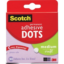 3m MMM 010300M Scotch Adhesive Dots - 0.30 Length X 0.30 Width - Dispe