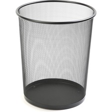 Lorell LLR 52770 Black Steel Mesh Round Waste Bin - 4.70 Gal Capacity 