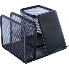 Lorell LLR 84141 Mesh Desktop Organizer - 5.1 Height X 5.1 Width5.7 Le