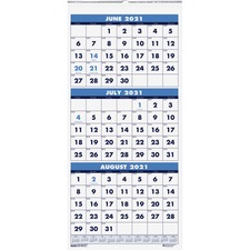 House HOD 3645 Three-month Vertical Academic Wall Calendar - Academic 