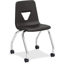 Lorell LLR 99911 Classroom Mobile Chairs - Four-legged Base - Black - 