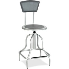 Safco SAF 6664SL Safco Diesel Series High Base Stool With Back - Silve