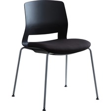 Lorell LLR 42948 Arctic Series Stack Chairs - Black Foam, Fabric Seat 