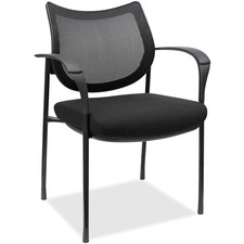 Lorell LLR 60511 Mesh Back Guest Chair - Fabric Seat - Plastic Frame -