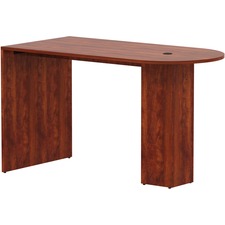 Lorell LLR 69543 Essentials Laminate Peninsula Cafe Table - 71 X 35.4 