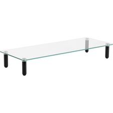 Lorell LLR 99533 4-leg Single Shelf Glass Monitor Stand - 44 Lb Load C