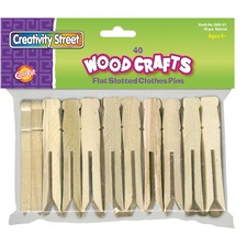 Pacon PAC 368501 Creativity Street Flat-slotted Clothespins - 3.8 Leng