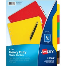 Avery AVE 23084 Averyreg; Plastic Tab Dividers W White Labels - 8 X Di