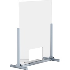 Lorell LLR 55671 Removable Shelf Glass Protective Screen - 30 Width X 