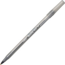 Bic BIC GSM11BK Round Stic Ballpoint Pens - Medium Pen Point - Black -