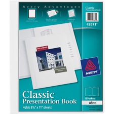 Avery AVE 47671 Averyreg; White Presentation Book - Letter - 8 12 X 11