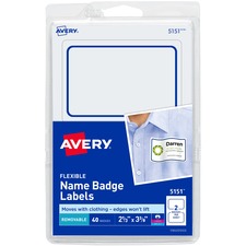 Avery AVE 05151 Averyreg; Flexible Name Badge Labels - 2 13 Height X 3