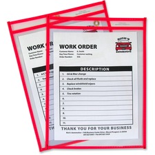 C-line CLI 43914 Neon Shop Ticket Holders, Stitched - Red, Both Sides 