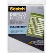 3m WL854C Scotch File Pocket - 9 X 11 - Plastic - Clear - 1 Each