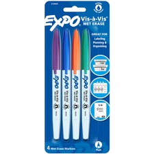 Newell SAN 2134049 Expo Vis-a-vis Wet-erase Markers - Fine Marker Poin