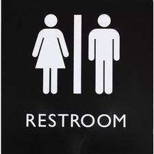 Lorell LLR 02654 Restroom Sign - 1 Each - 8 Width X 8 Height - Square 